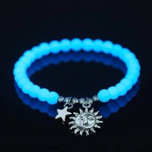 Glowing Glow in the Dark Bohemian Gypsy Sun & Half-Moon Star Charms bracelet 🌞